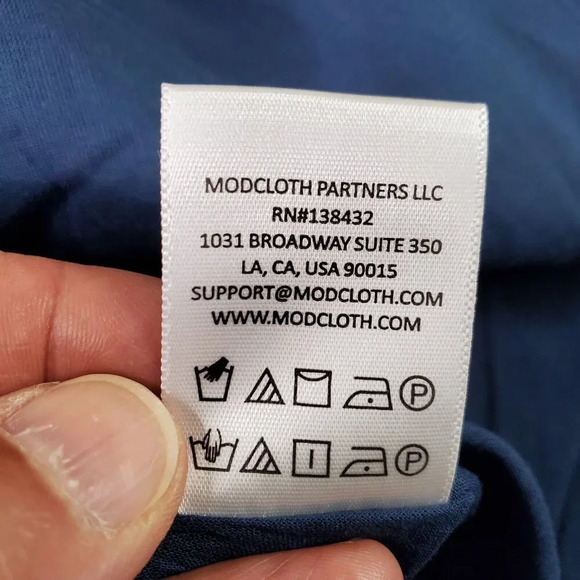 Modcloth Definitively Darling Fit and Flare Dress Womens 14 Blue Plaid Retro Fab - Picture 12 of 16